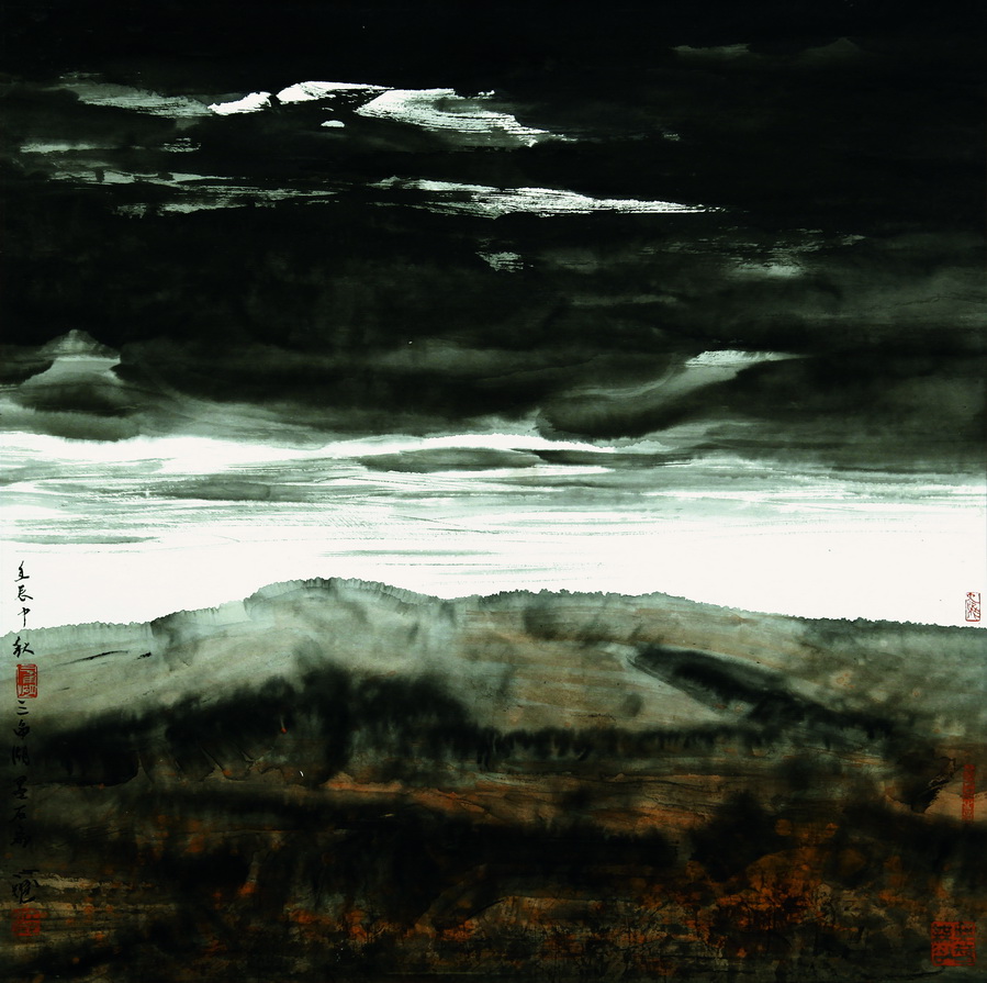 王心耀 《 自然·有云的山峦 》 68cm×68cm 王心耀 《 自然·有云的山峦 》 68cm×68cm