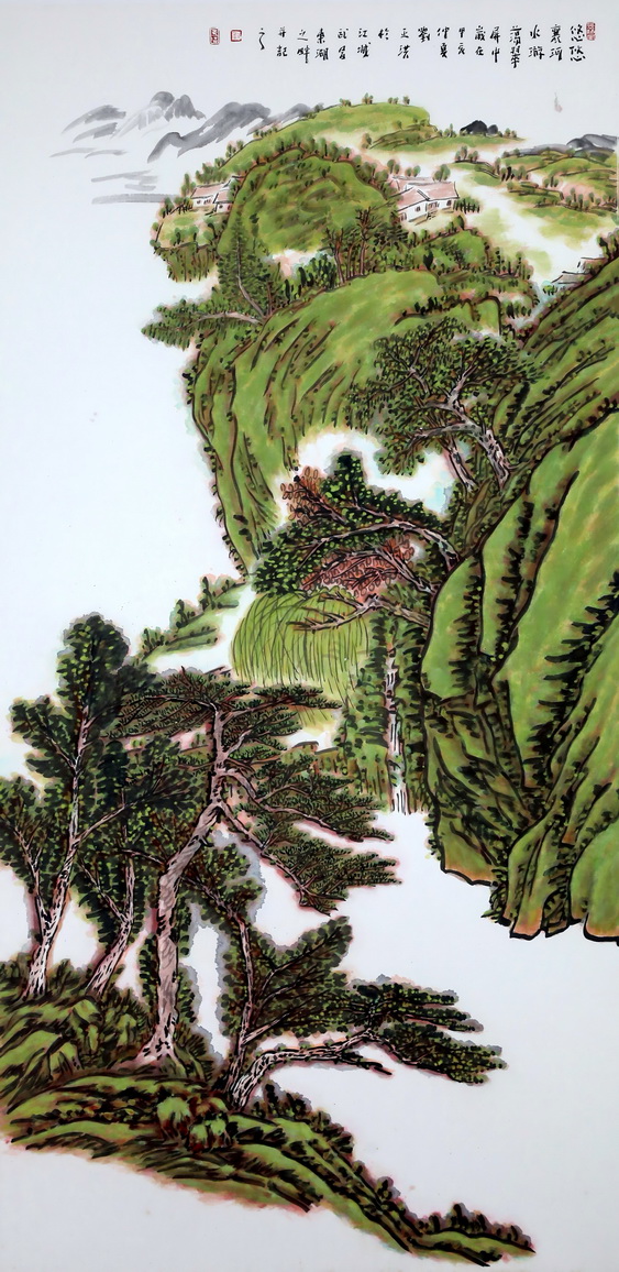 刘正洪《悠然襄河水》138cmx68cm 刘正洪《悠然襄河水》138cmx68cm