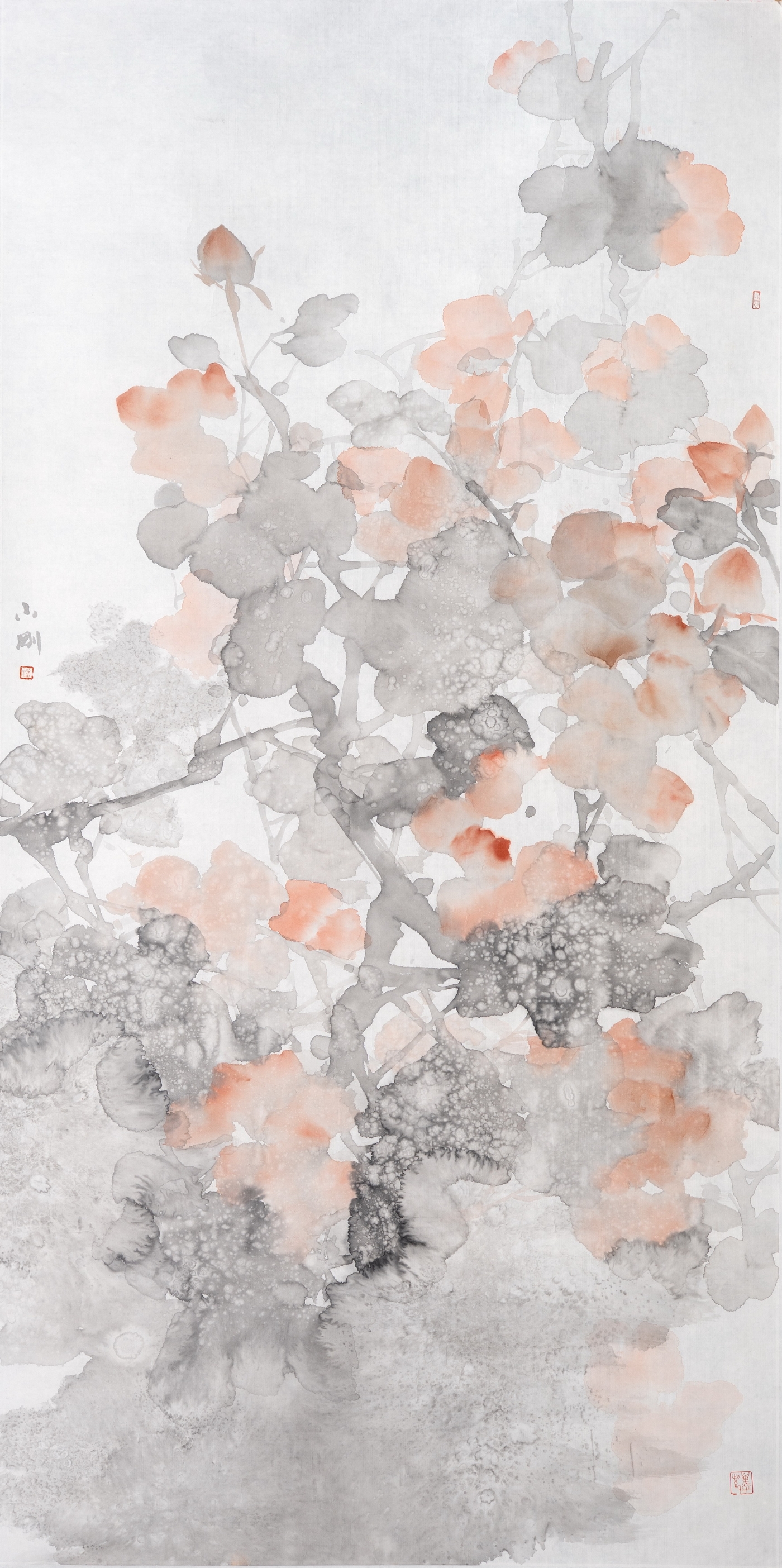 刘小刚《写意花鸟》138cmx68cm 刘小刚《写意花鸟》138cmx68cm