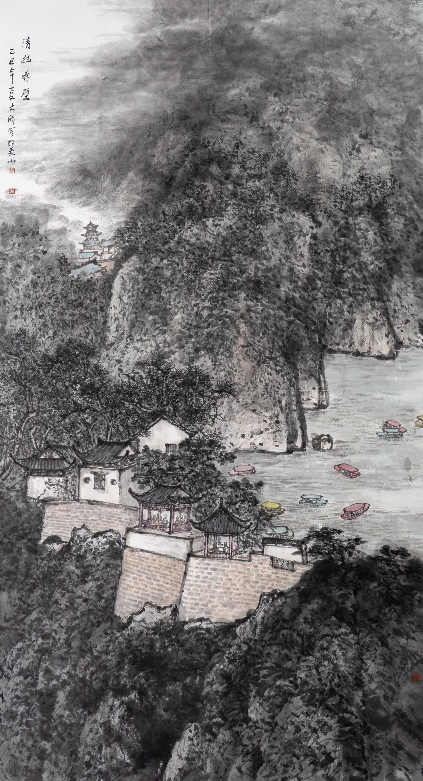 陈解华《清幽赤壁》180cmx96cm