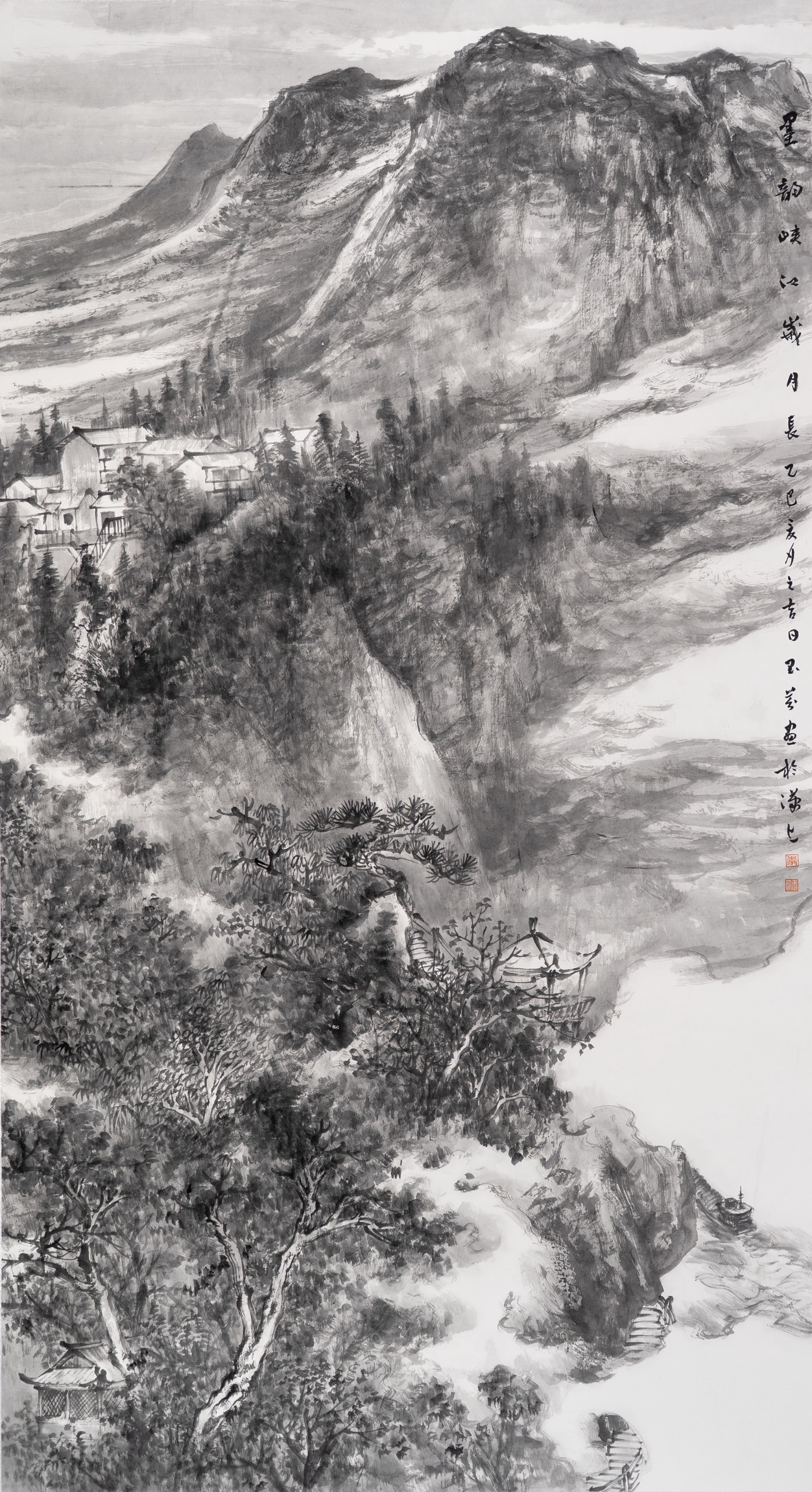 李玉芬《墨韵峡江岁月长》180cmx96cm