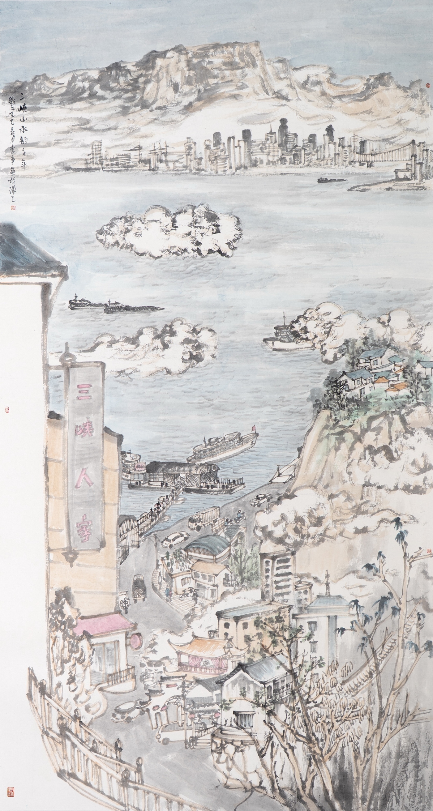 李争《三峡山水韵千年》180cmx96cm