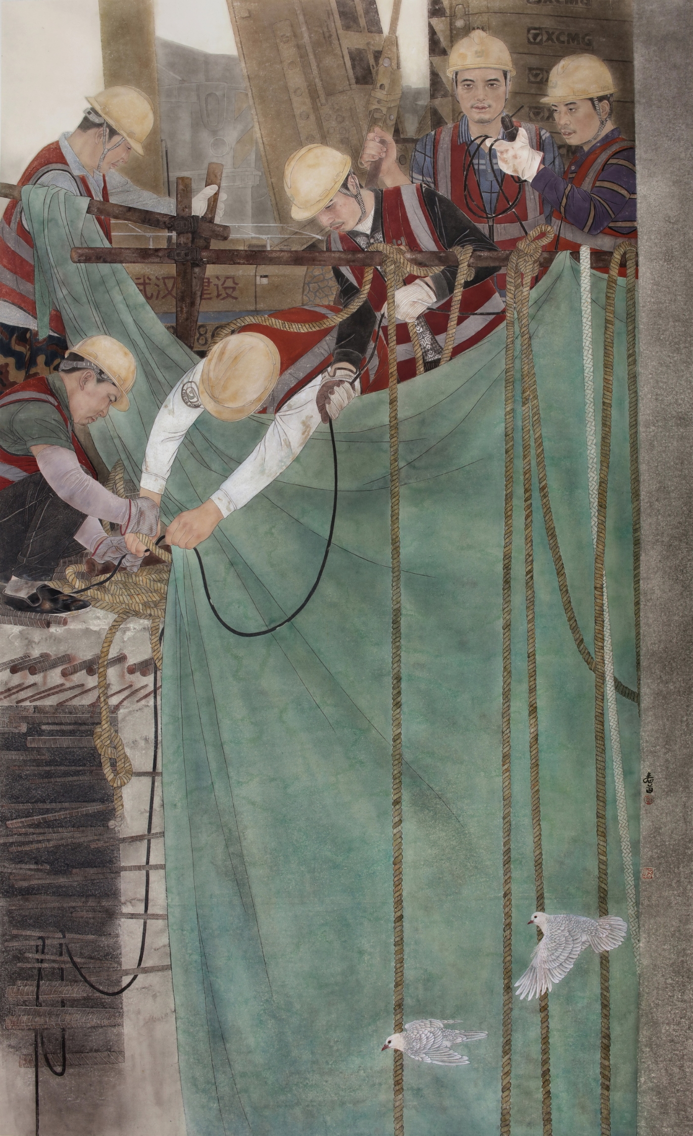 刘春苗《城市奏鸣曲》132x221cm 