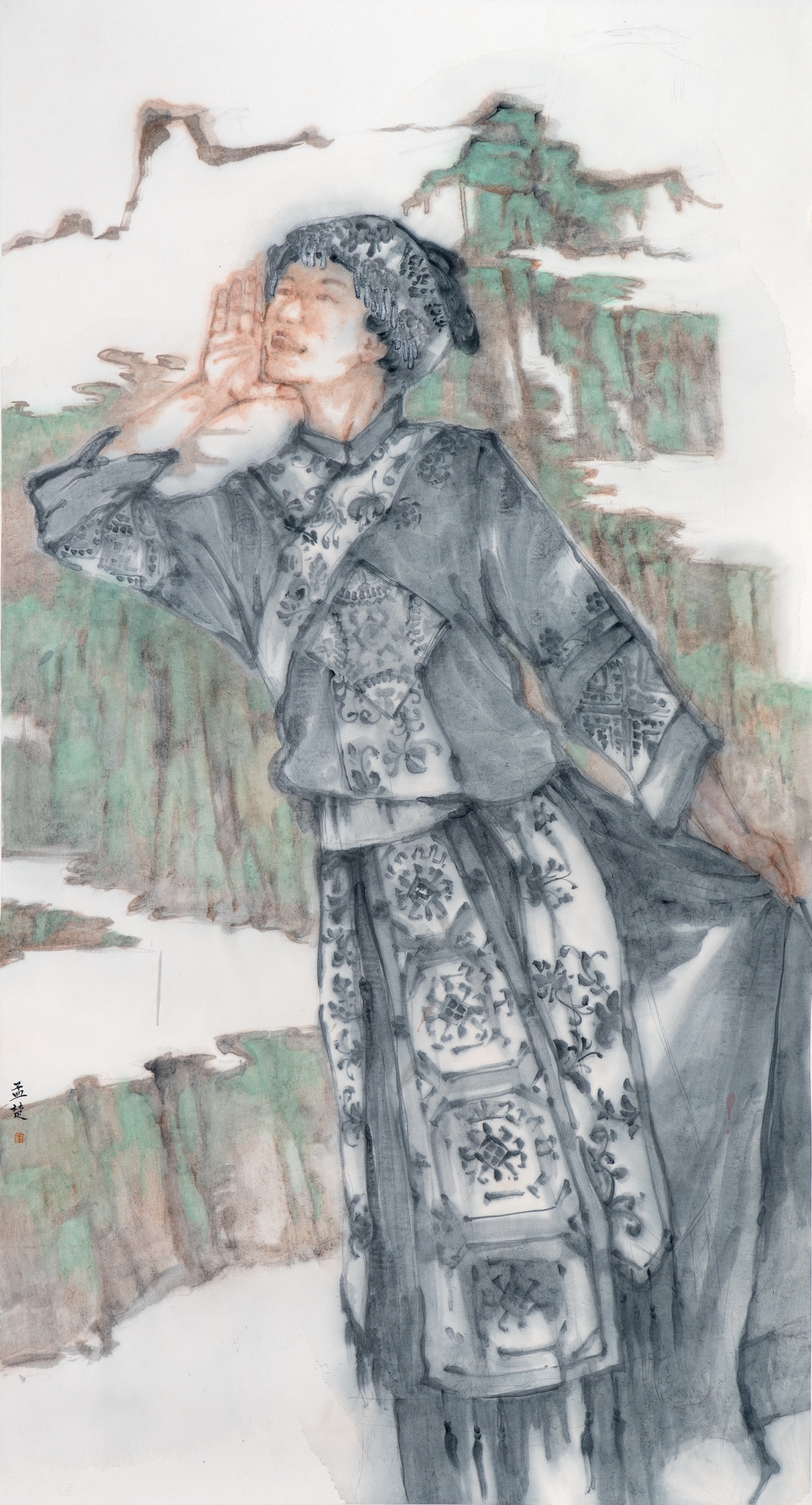 刘孟楚《峡江情》180cmx96cm