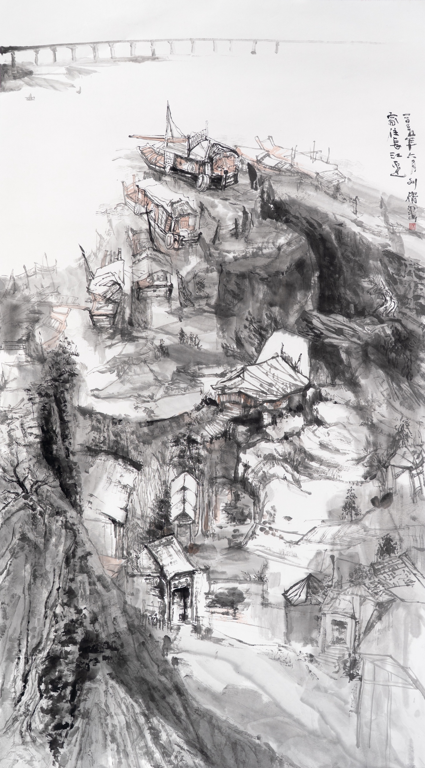 刘倩《家住长江边》180cmx96cm