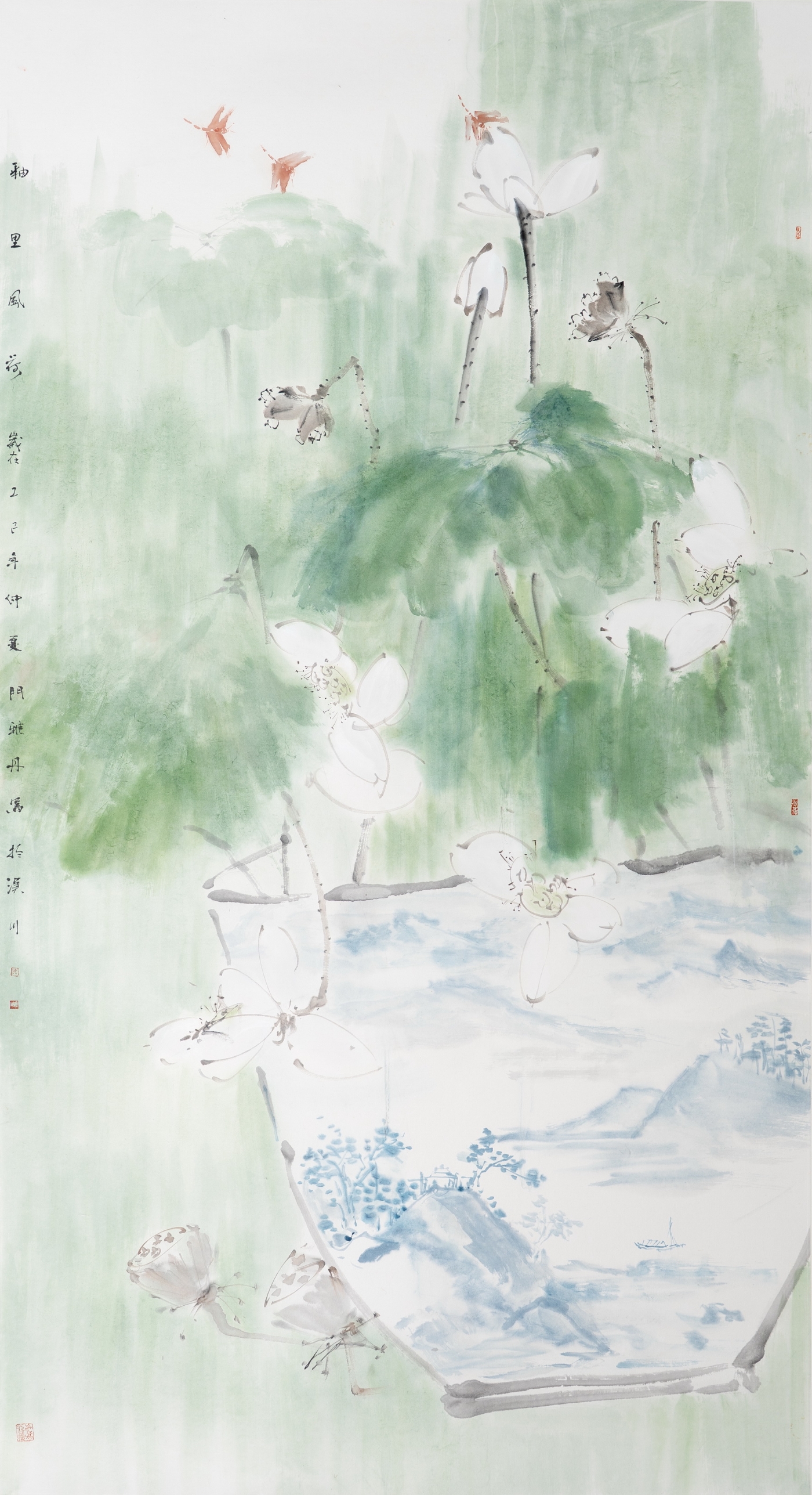 门雅丹《釉里风荷》180cmx96cm