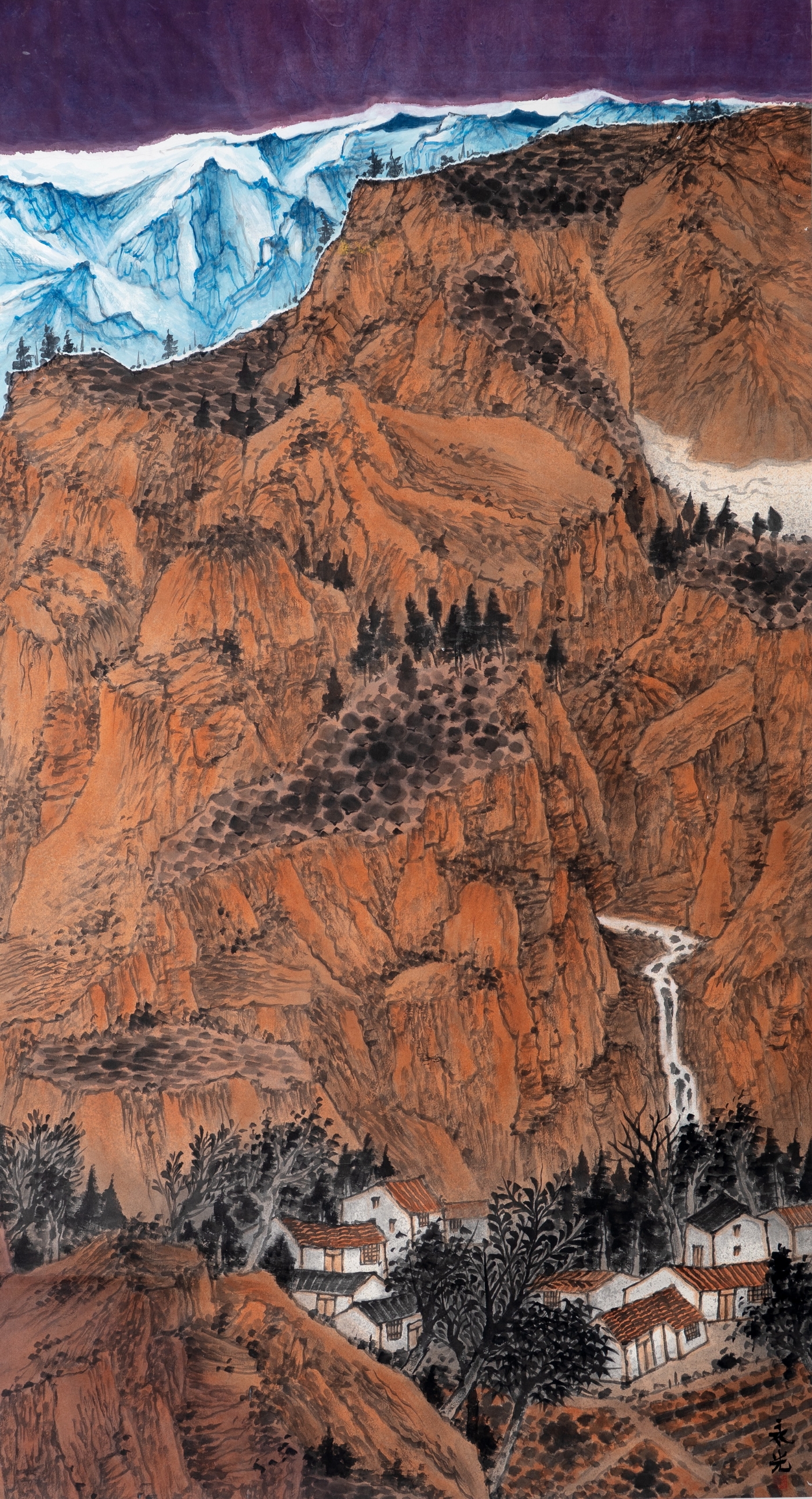 粟永光《山那边的山》180cmx96cm