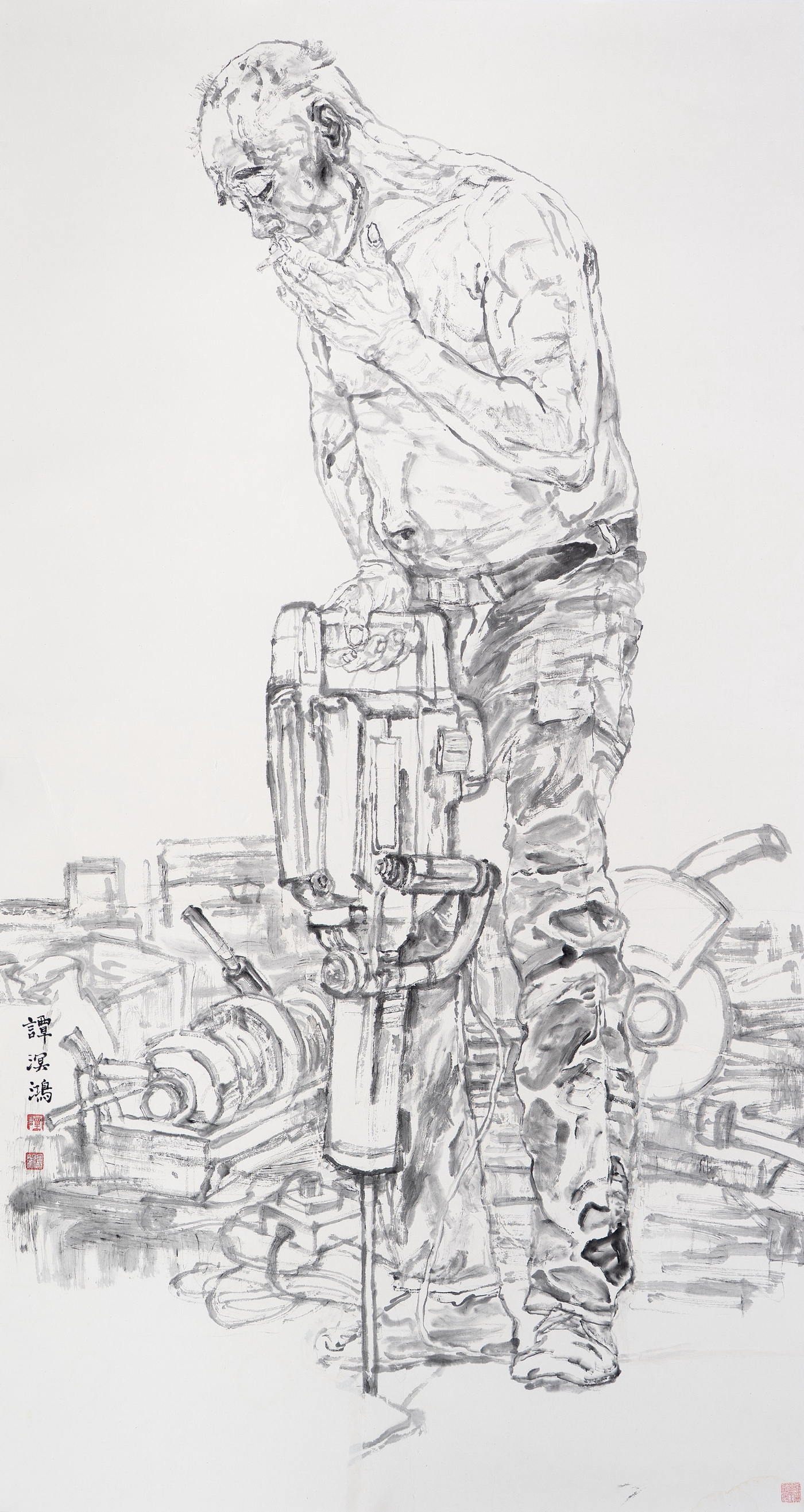 谭溟鸿《光荣之路》180cmx96cm