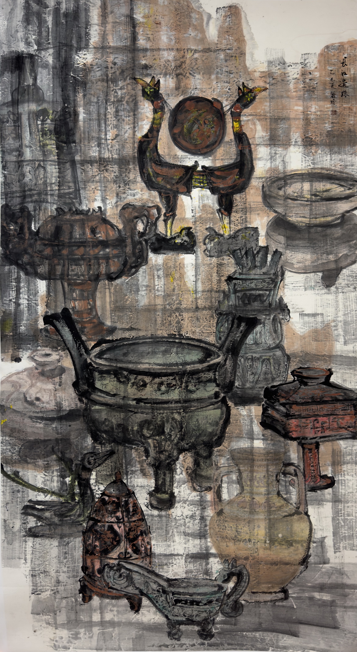 叶丽琼 《长江遗珠》180×98cm