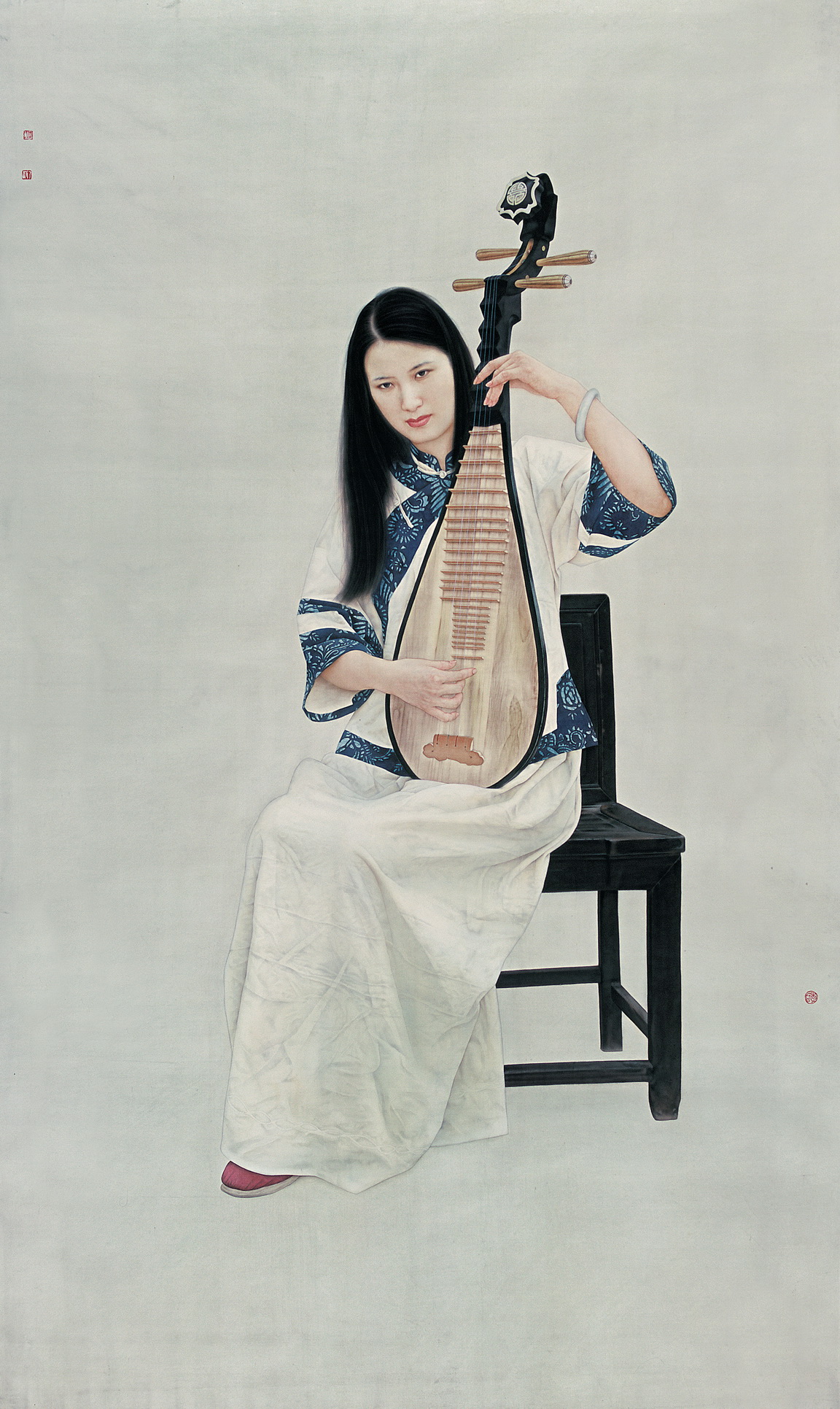 《清音》工笔画 130cm×219cm, 绢本, 2001年创作。 《清音》工笔画 130cm×219cm, 绢本, 2001年创作。