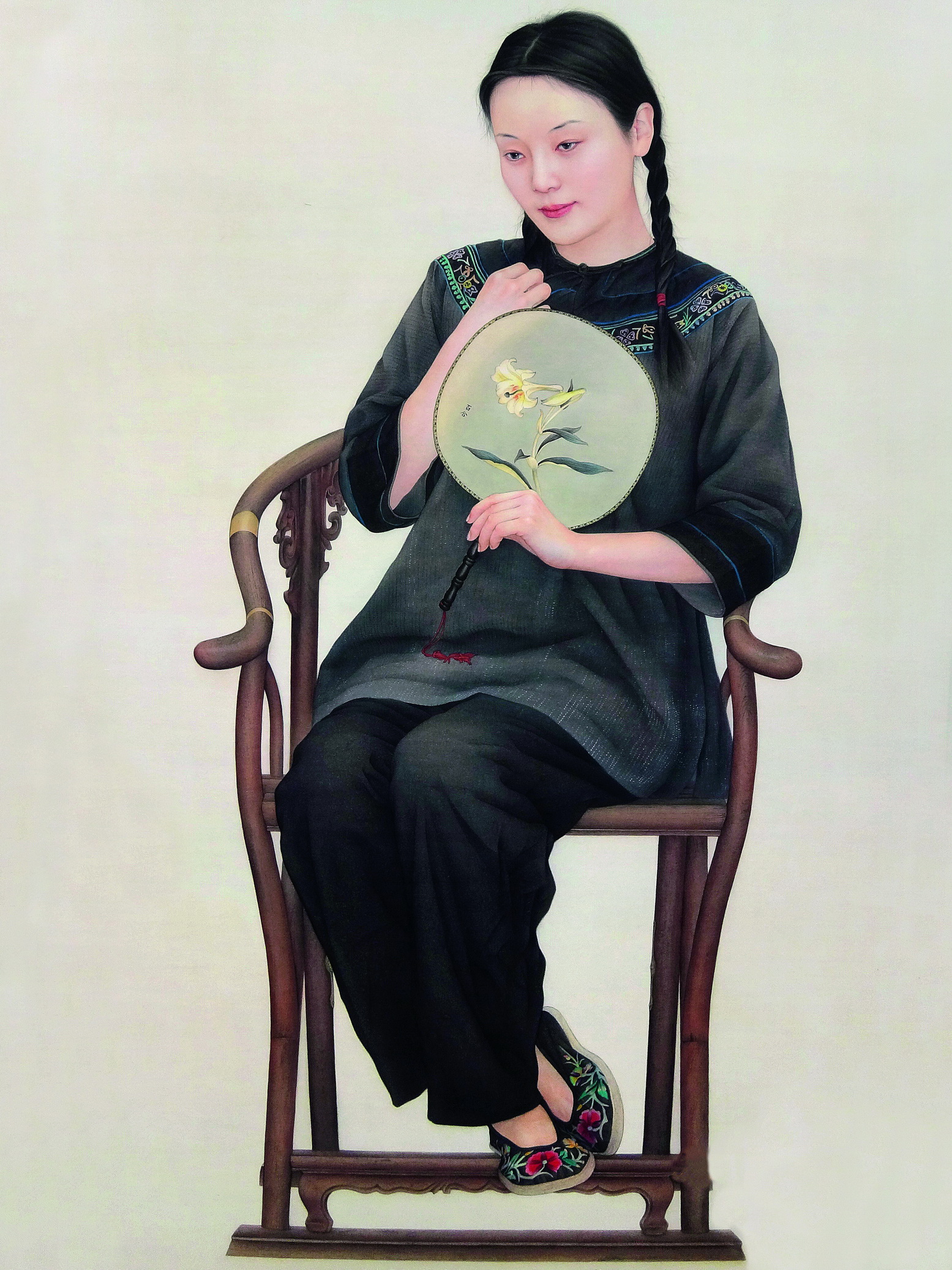 工笔画《百合》186X103CM,纸本,2012年。 工笔画《百合》186X103CM,纸本,2012年。