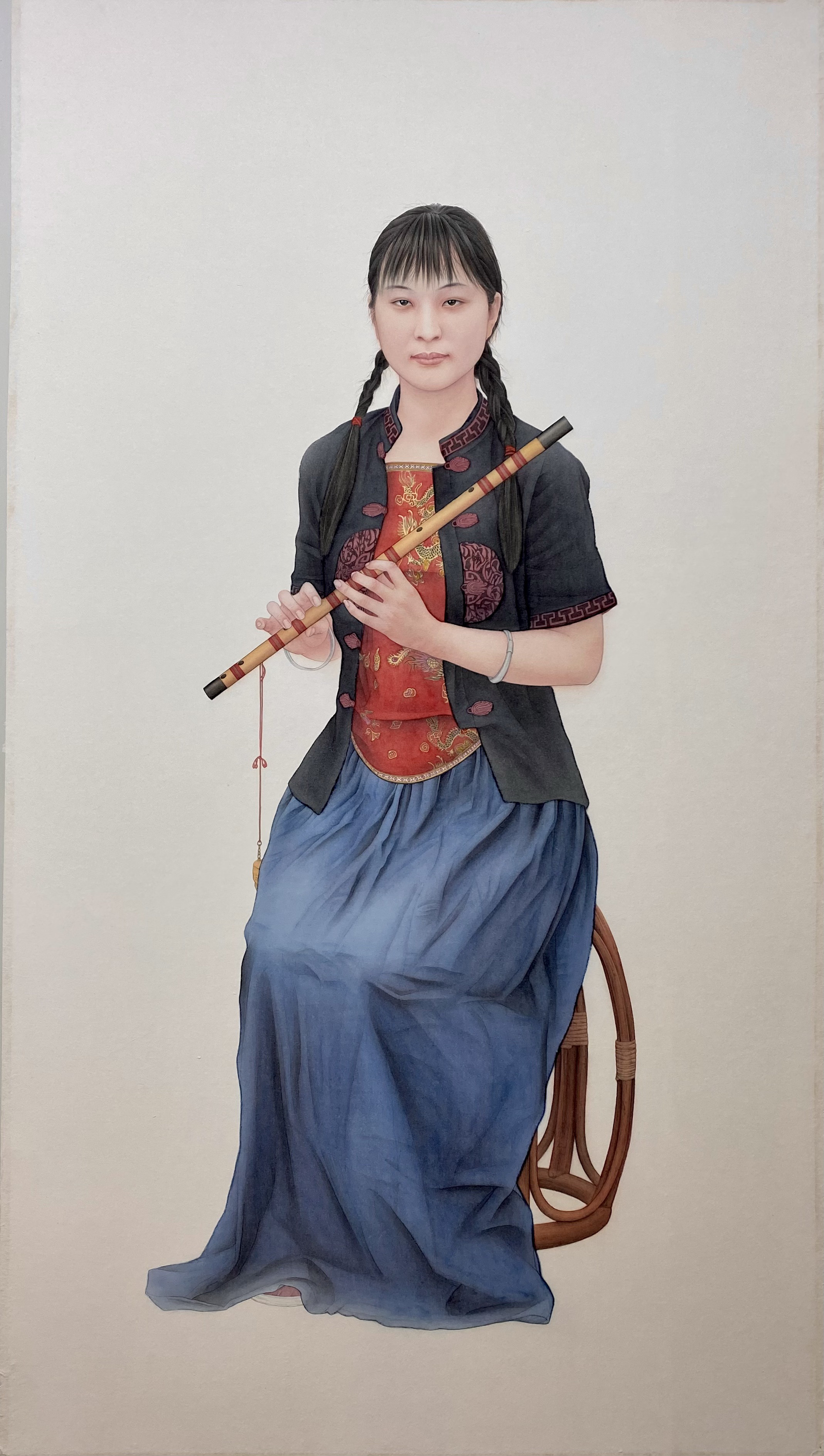 工笔画《待鸣》纸本,180厘米X97厘米,2022年创作。 工笔画《待鸣》纸本,180厘米X97厘米,2022年创作。