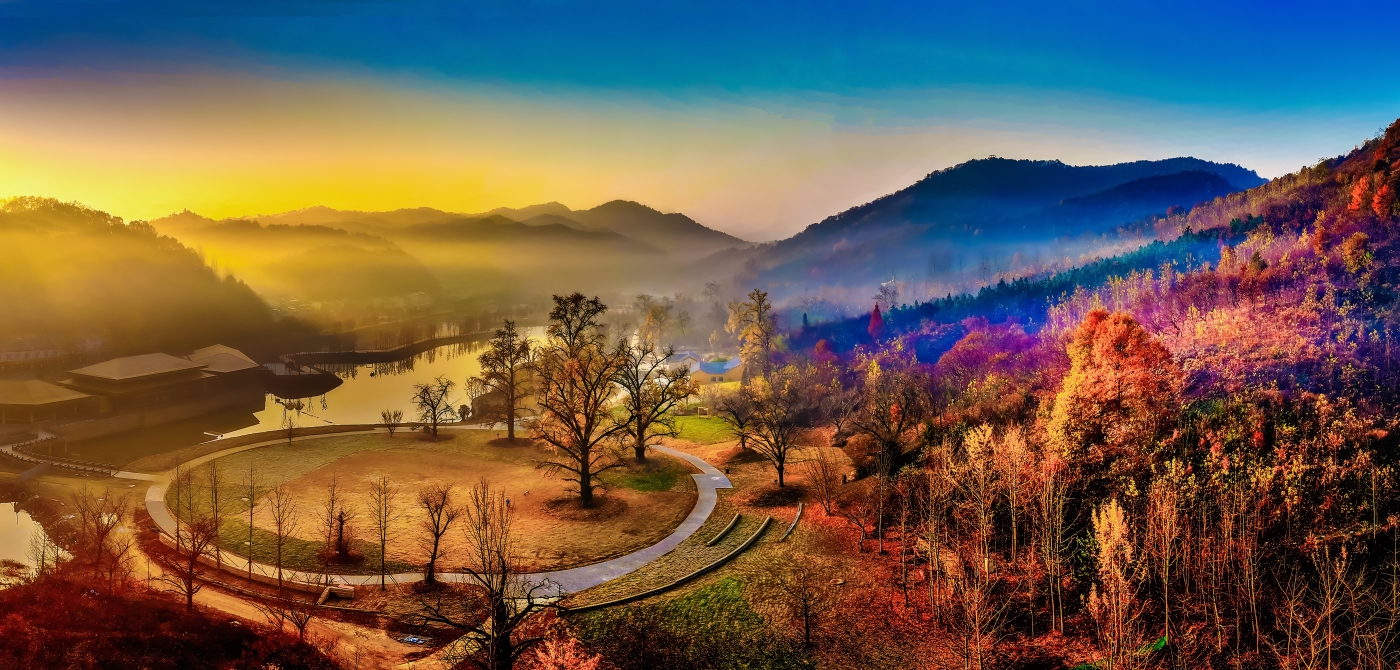 李建明《山村秋韵晨曦》 李建明《山村秋韵晨曦》