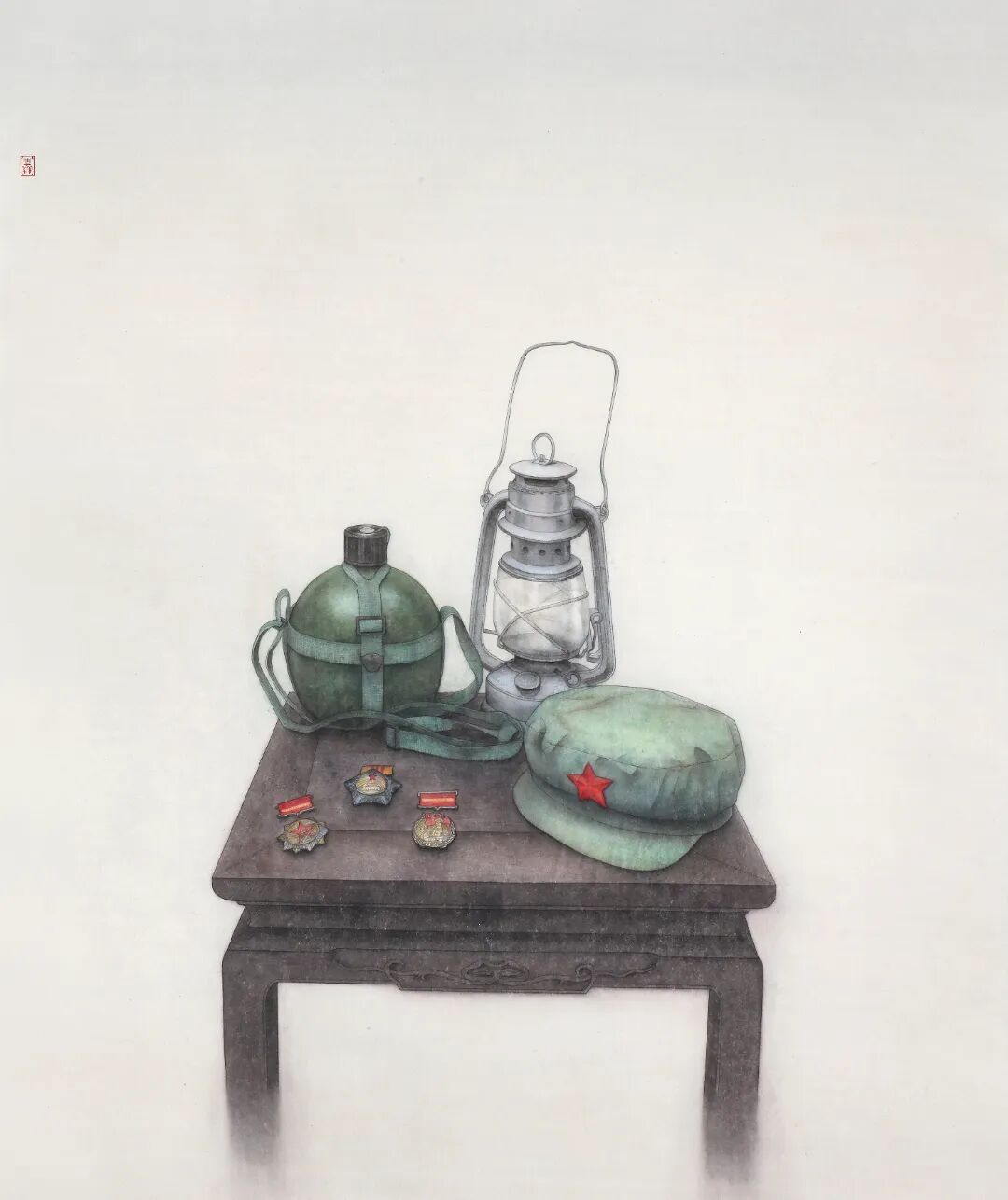 《外公的勋章》 116cm×98cm 工笔纸本 2021年.jpg