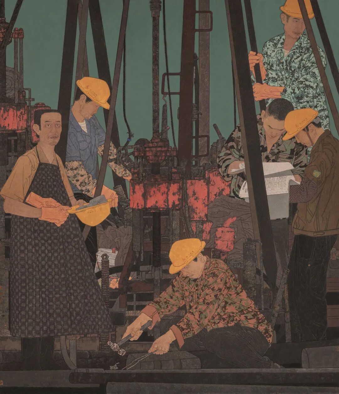 张众《地质勘探》200x237.5cm 纸本设色2024年 .jpg